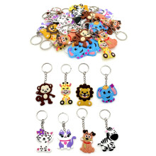 JZK 32 Pcs Animal Keyring Set - Silicone Animal Keychains for Kids' Birthday Party Favours, Party Bag Fillers, Thankyou Gifts