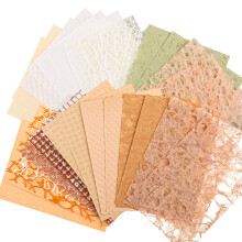 32pcs Scrapbook Paper Textured Handmade Sheets Vintage Junk Journaling Supplies Craft Kits Mesh Fabric Mix Neutral Decorative Scrap Paper for Card