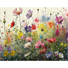 Mrnsiet Flower Stamped Cross Stitch Kits, DIY Colorful Flowers Cross Stitch Ornament Kits for Adults Beginners, Counted Embroidery Needlepoint Kits