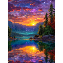 OkarinaArt Diamond Art Kits Adults Sunset Landscape, DIY 5D Diamond Painting Kit for Adults, Starry Sky Full Round Drill Gem Art Dots Beginners,