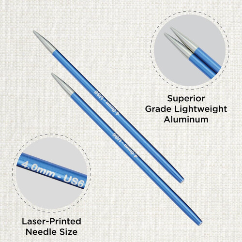 KnitPro Zing Interchangeable Circular Needles 5" (13cm) | 4.00mm 1