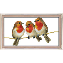 Cross Stitch Kits, Three Little Birds Awesocrafts Easy Patterns Cross Stitching Embroidery Kit Supplies, Stamped Options for Adults Beginners Kids