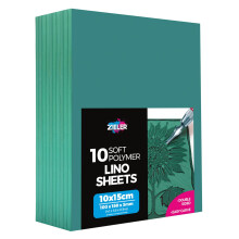 Lino Sheets - Lino Printing Block Sheets - by Zieler? - Double-Sided, Easy-Carve Soft Lino Block A6 (150x100x3mm) Sheets. Ideal for School or Home -