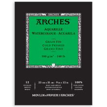Arches Watercolor Pad, Cold Press, 9x12 inches, 12 Sheets - Professional Art Paper for Watercolor Gouache Ink Acrylic
