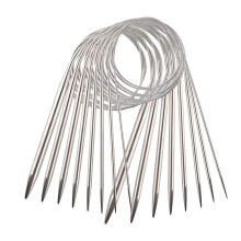 Circular Knitting Needles Set, 80 cm Stainless Steel Circu-lar Knitting Needles, 8 Different Sizes Metal Circular Needle with Flexible