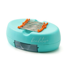 Beaditive Magnetic Pin Cushion with Drawer - Strong Magnet Pin Holder Cushions for Sewing - 50 Glass Head Quilting Pins Included - Chic Pincushion
