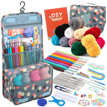 ENCHOL 130Pcs Beginner Crochet Kits, Crochet Sets with Yarn, Complete Crochet Kits with Crochet Accessories for Beginners and Professionals, Crochet