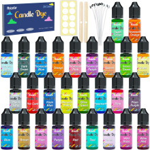 Roizefar Candle Dye - 28 Colours, Candles Dye for Soy Wax, Candle Colour Dyes for Candles Making, Oil-Based Liquid Dyes for Wax Melts, Highly