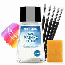 WEILAOK Masking Fluid for Watercolour Painting, Liquid Masking Fluid, Masking Fluid Include Masking Fluid Pen, Keeps Areas Free of Colour and Edges