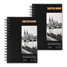Zylota 2 Pack A5 Sketch Books,Spiral Bound Sketchbook Hardcover with 160 Sheets of 68lb/100gsm Mini Drawing Pad Paper, Small Sketch Pads for Drawing