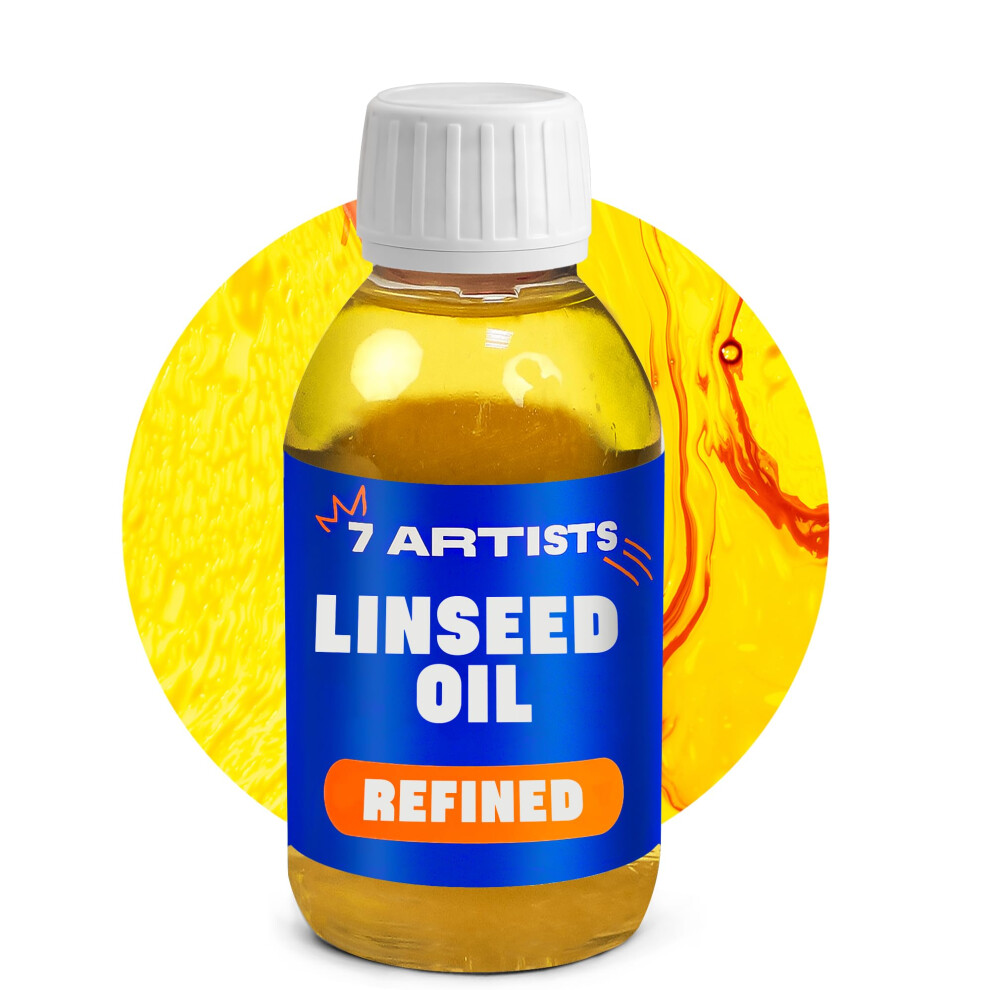 7 Artists Premium Refined Linseed Oil For Oil Paint 125 Ml | Linseed Paint Medium, Thinner 5051223181392