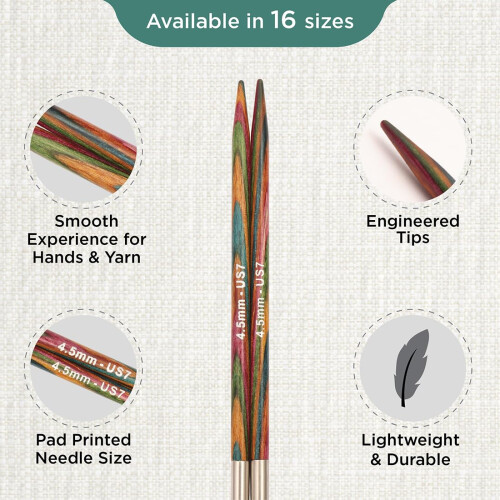 KnitPro Symfonie Interchangeable Circular Needles 5" (13cm) | 4.50mm 2
