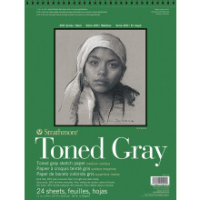 Strathmore 400 Toned 118gsm Paper Spiral Bound Sketchpad, Fine Grain, 11 x 14 in, 24 Sheets, For Professionals & Students