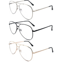 Lot de 3 paires de lunettes de soleil bifocales pour femmes et hommes, style aviateur, verres dégradés, protection UV400 +2.0