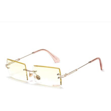 Square Sunglasses Rectangle Sunglasses Women Rimless Square Sun Glasses for Women