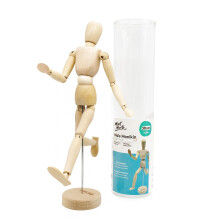 Mont Marte Manikin Male 30cm - Body Doll, Wooden Puppet - Flexible Mannequin as a Model for Drawing - Ideal Painting and Drawing Aid
