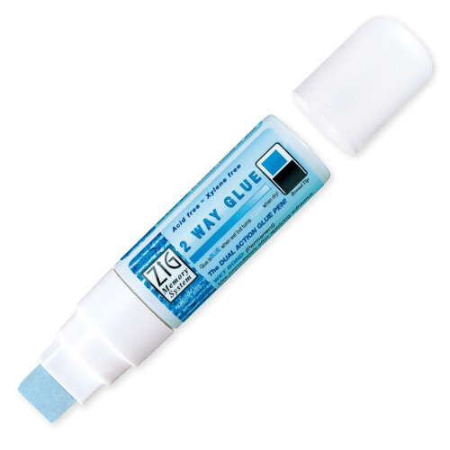 Zig 2-Way Glue Pen Carded-Jumbo Tip, Other, Multicoloured