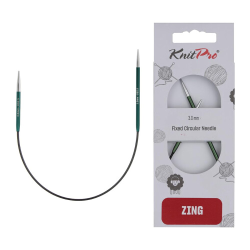 KnitPro Zing Fixed Circular Needles Asymmetrical 10" (25cm) | Size 3.00mm