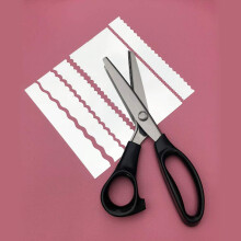 Stainless Shears/Fabric Paper Pinking Craft Shears - Stainless Steel Zig Zag Serrated Scalloped Edges Cut Scissors for Sewing Dressmaking Needlework