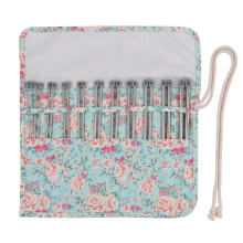Coopay Knitting Needles Set with Roll Bag, Straight Single Pointed Knitting Needles Kit, 22 Pcs Lightweight Metal Short Knitting Pins and Handy