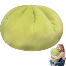 Riesiges Matcha-Dampfbrötchen-Kissen – 45 cm großes, weiches, knautschiges Plüschknödelchen, passend zu allen Einrichtungsstilen