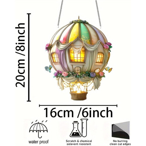 Lanterna solare con design a mongolfiera per giardino esterno 1