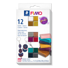 STAEDTLER Polymer Modelling Clay - FIMO Effect - Oven Bake Clay - Assorted Pack, Sparkle Colours - Pack of 12 x 25g, 8013 C12-4