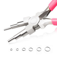 LEONTOOL 6 in 1 Bail Making Pliers Wire Looping Pliers for Jewelry Making Loop Sizes 3-10mm 6 Step Wire Looper for Bending Loops and Rings Jewelry
