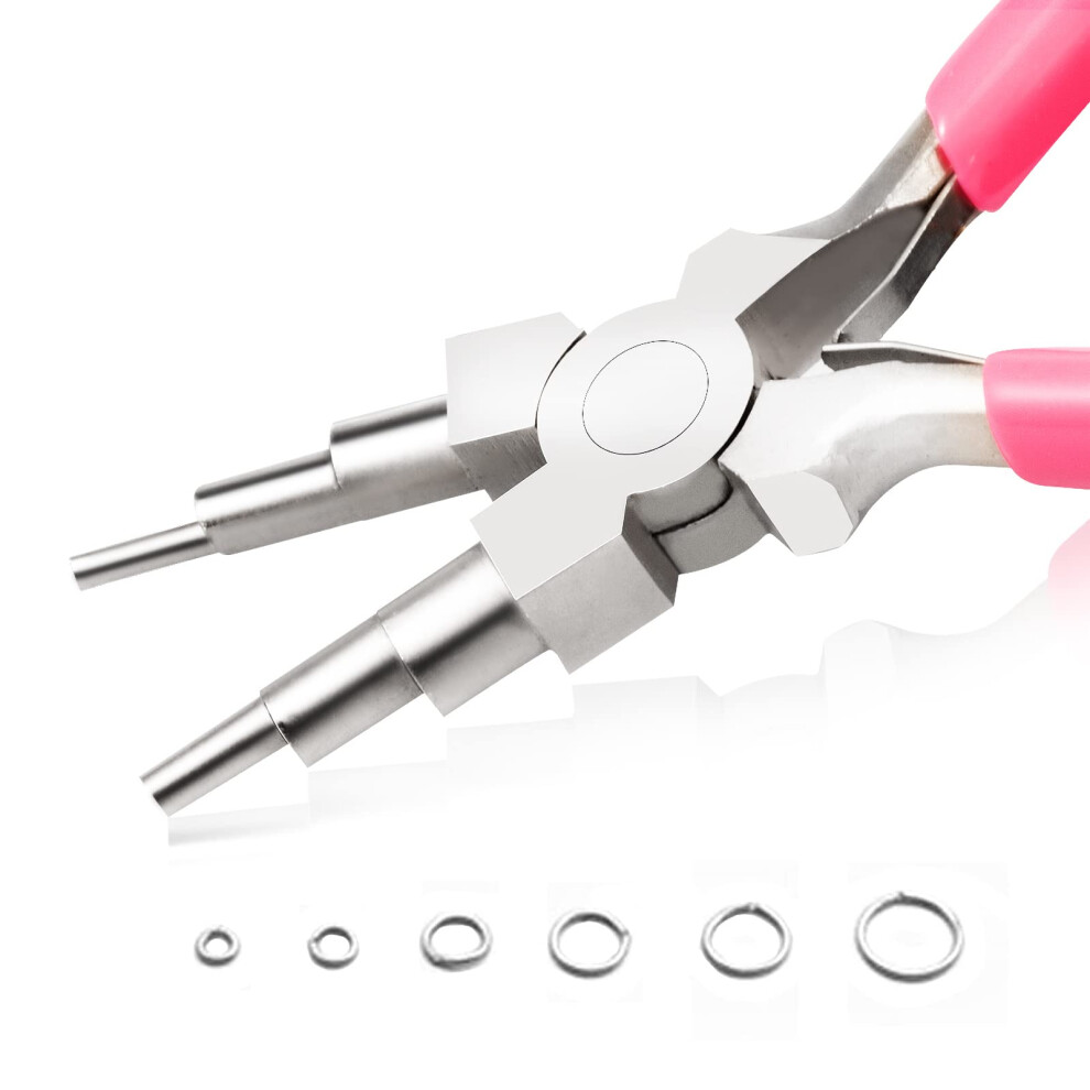 Leontool 6 In 1 Bail Making Pliers Wire Looping Pliers For Jewelry Making Loop Sizes 3-10Mm 6 Step Wire Looper For Bending Loops And Rings Jewelry