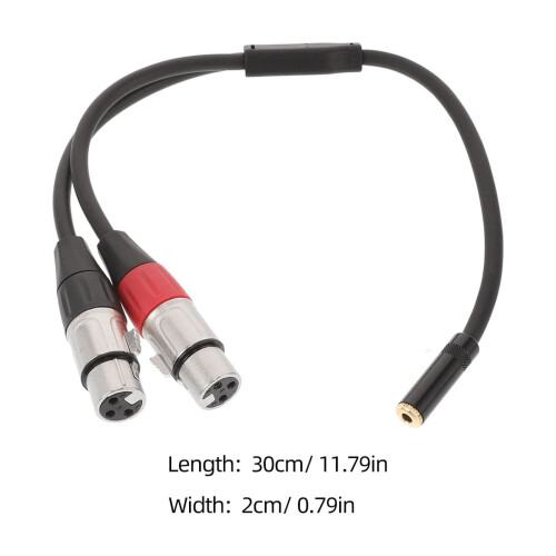Καλώδιο προσαρμογέα OUNONA Dual XLR σε 3.5mm TRS, 30cm, συμβατό με μικρόφωνα 1