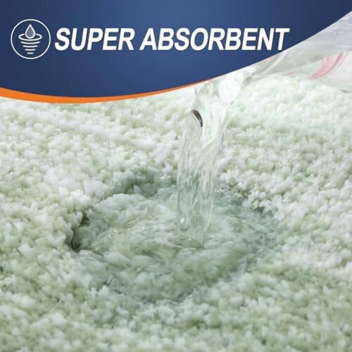 Tapete de banheiro verde sálvia 91 x 61 cm (36 x 24 polegadas) com base de borracha em microfibra 2