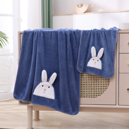 Σετ 2 πετσετών μπάνιου Elainilye Bunny, εξαιρετικά μαλακή και απορροφητική πασχαλινή 1