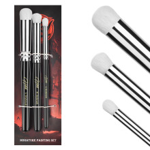 HOTUT Miniature Painting Drybrush Set, 3 Size Dry Brush Miniature Painting, Hobby Detail Paint Brushes, Dry Brushes for Miniatures Premium Goat Hairs