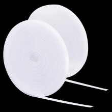 FINGERINSPIRE 2 Pairs 10m x 6mm Mini Polyester Sew On Hook and Loop Tape Sewing Type Without Adhesive White Tiny Fastening Fabric Tape Micro Extremely