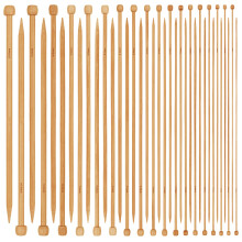Aeelike Bamboo Knitting Needles, 25cm Wooden Knitting Needles Set for Beginners, Include 2mm 2.25mm 2.5mm 2.75mm 3mm 3.25mm 3.5mm 3.75mm 4mm 4.5mm 5mm
