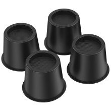 4/6Pcs 4" Heavy Duty Round Bed Risers – Plastic Furniture Lifts for Beds, Sofas, Tables, Chairs; Compatible with All Standard Legs