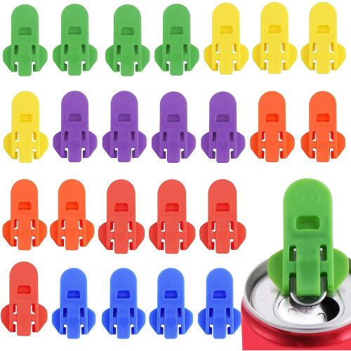 24-Pc Drink Shield & Soda Protector – Plastic Can Tab Cover, Compatible with Coke, Beer, Soda