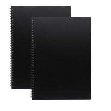 2Pack A3 Sketchbook Hardback Cover Spiral Sketch Book 60 Sheets / 120 Pages 160GSM Cartridge Paper Thick Paper Art Book