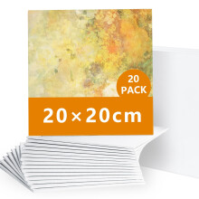 20 Packs Canvas for Painting Blank Canvas Panels Board 20 x 20 cm(8" x 8") canvases Painting Artist Boards Acid-Free for Acrylic, Oil,Art Painting
