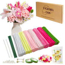 YYUENG TAK 500 Pcs Gradient Pink Pipe Cleaners Flower kit,Chenille Stems for DIY Art Projects Creative Gift,Pipe Cleaners Craft with