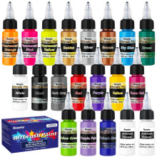 Roizefar Airbrush Paint, Air Brush Paint Kit 18 Acrylic Paints + 2 Airbrush Thinner, Airbrush Set for DIY Projects, Beginners, Water-Based Paint,