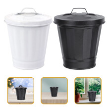 OUNONA Mini szemetes fedéllel, horganyzott vasból, vegyes színű, 2 db, kis méret