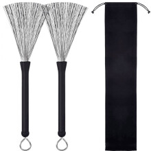 1 Pair Drum Brushes Retractable Wire Drum and Percussion Brushes Drum Sticks Brush with Comfortable Rubber Handles Drum Set Accessories