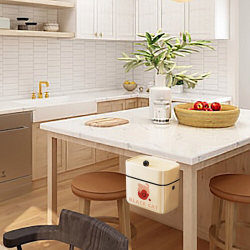 Kitchen Wall-Mounted Plastic Trash Can – Small Space-Saving Under-Cabinet Waste Bin for Countertop Organization 1