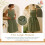 Cotton apron with pockets vintage style women's kitchen 4