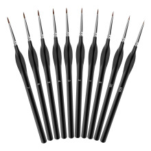 SumDirect Miniature Model Paint Brushes,10pcs Fine Detail Paint Brush Set with Triangular Handles for Acrylic, Watercolor & Oil - Perfect for