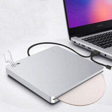 CAPIVO Ultra Slim External DVD Drive – USB3.0 & Type-C, Slot-in CD/DVD Burner with Smart Touch, compatible with Windows XP/7/8/10, Mac OS