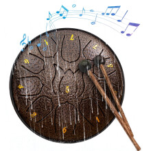 6-Inch 11-Tone Hand Drum, Portable Percussion Instrument for Home, Band Practice, Party & Fun