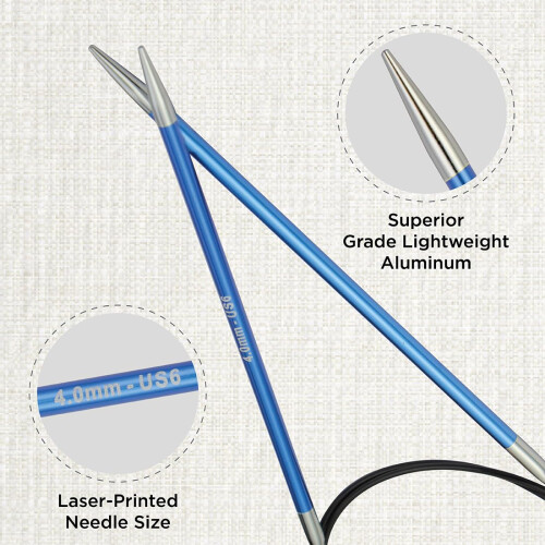 KnitPro Zing Fixed Circular Needles 40" (100cm) | Size 4.00mm 1