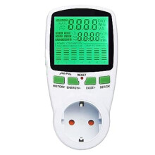 Wattmeter, Vermogensmeter, Stekker, Elektriciteitsverbruiksmonitor, Energiemonitor met LCD-Scherm voor Zonne-Energiesysteem/PV-Systeem, EU-Stekker